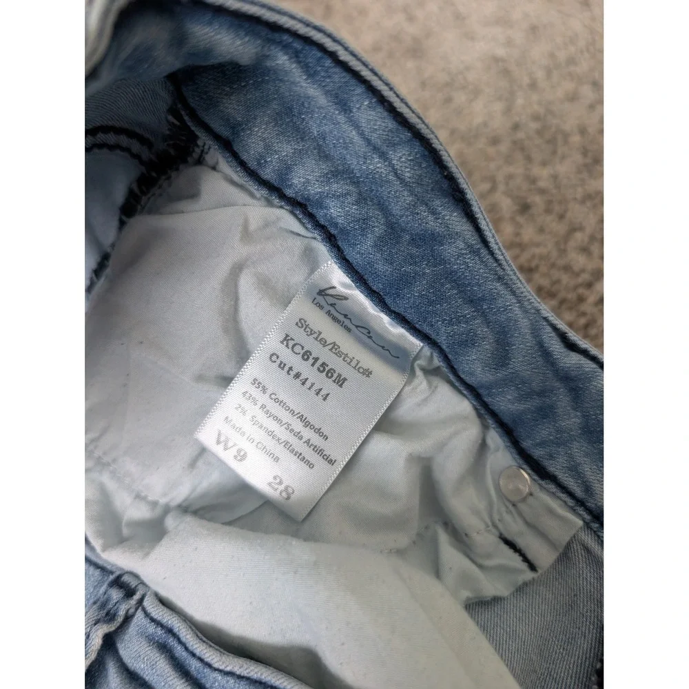 KanCan Light Wash Distressed Skinny‎ Jeans Raw Hem Size 28 W9